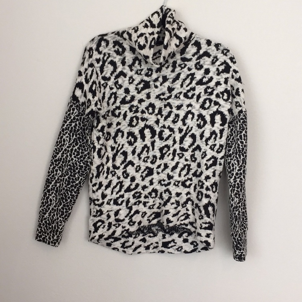Topshop contrast animal print knit sweater